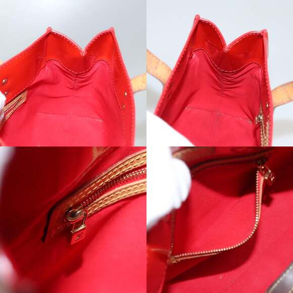 LOUIS VUITTON Monogram Vernis Reade PM Hand Bag Red Rouge M91088 - Picture 12 of 13